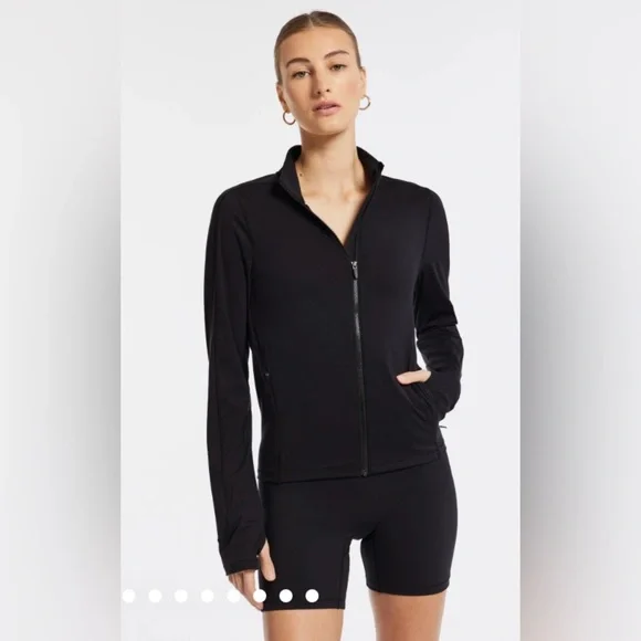 NWT $170 Bandier Encore Full Zip Jacket in Black Size Small